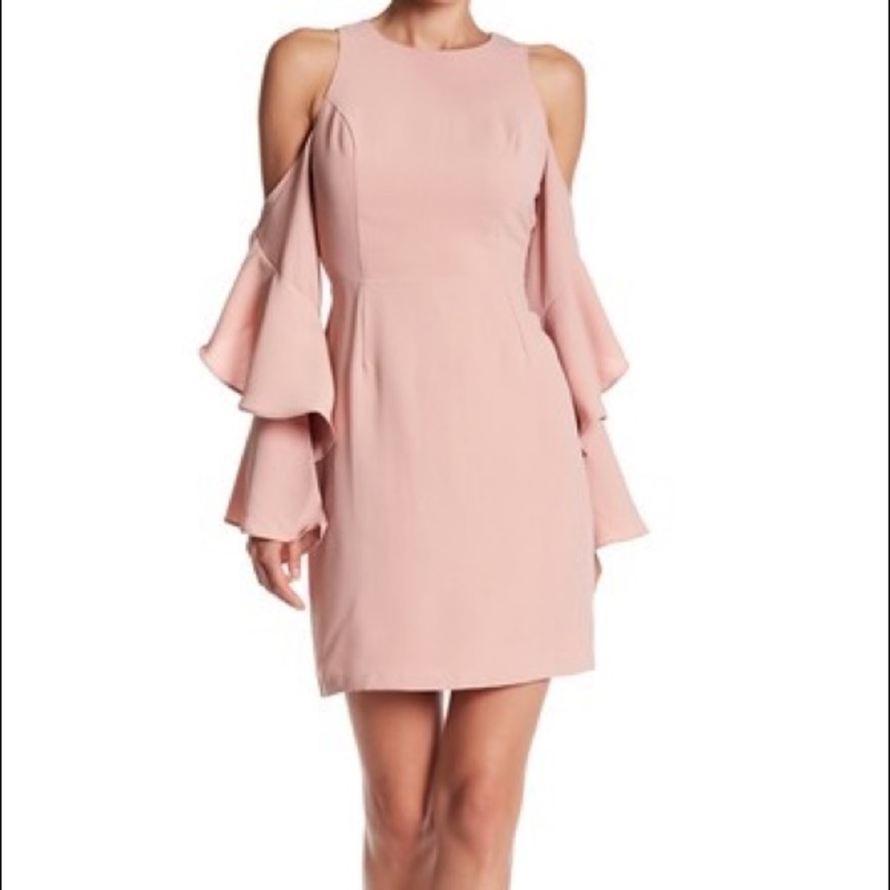 Do + Be | Blush Pink Open Back Ruffle Sleeve Dress